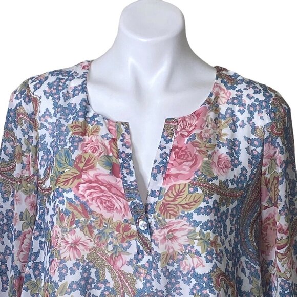 Show Me Your Mumu Women's Jamie Tunic, Gray Gardens Long Sleeves Women's Size M - Picture 4 of 16